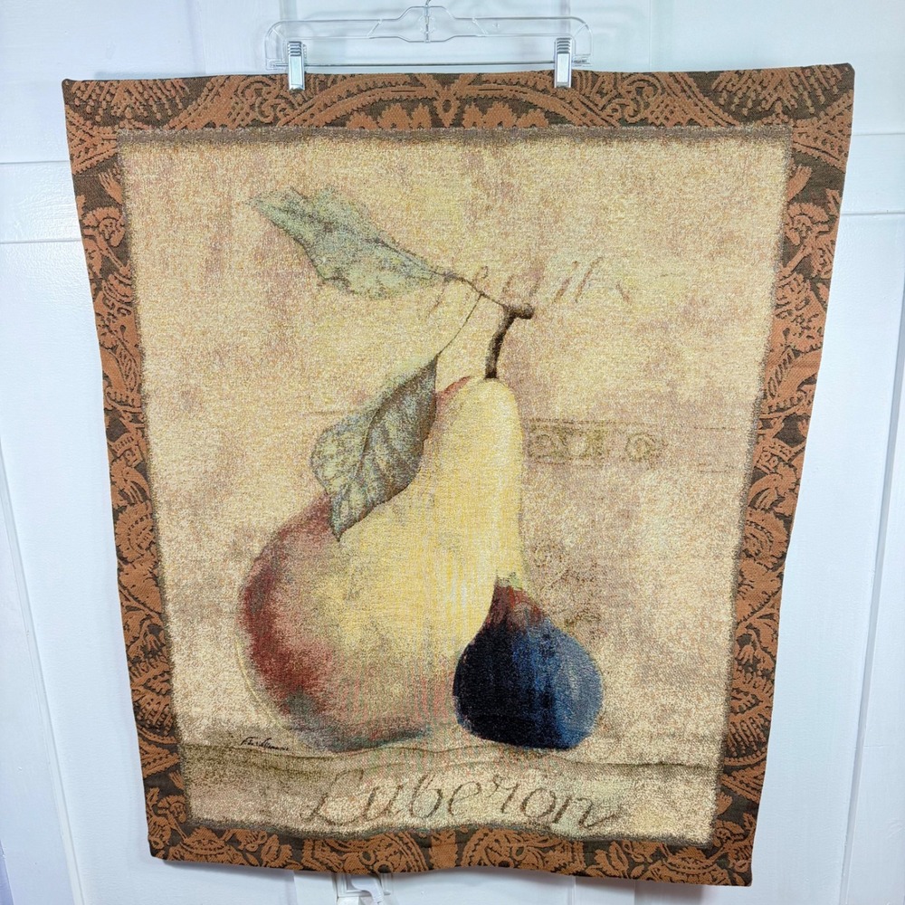Fabrice de Villeneuve Luberon Pear & Fig Tapestry Wall Hanging 35x42 ArtInMotion
